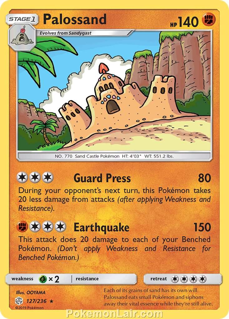 2019 Pokemon Trading Card Game Cosmic Eclipse Price List – 127 Palossand