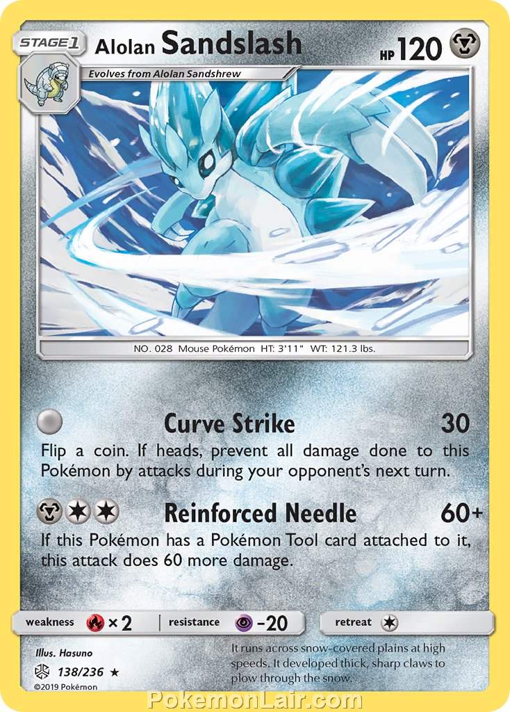 2019 Pokemon Trading Card Game Cosmic Eclipse Price List – 138 Alolan Sandslash