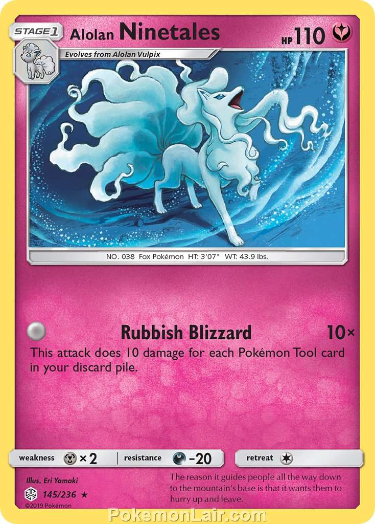 2019 Pokemon Trading Card Game Cosmic Eclipse Price List – 145 Alolan Ninetales