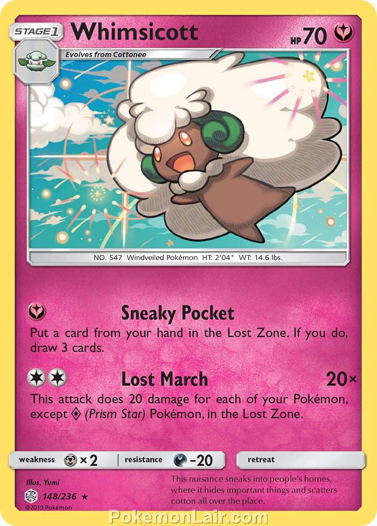 2019 Pokemon Trading Card Game Cosmic Eclipse Price List – 148 Whimsicott