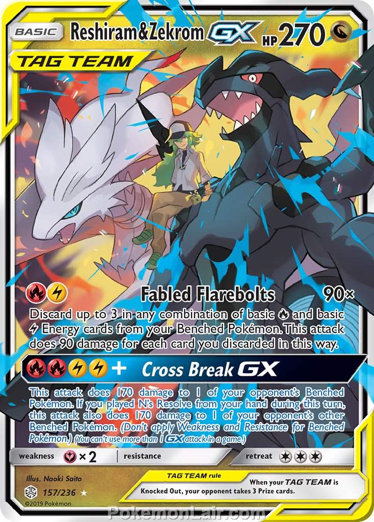 2019 Pokemon Trading Card Game Cosmic Eclipse Price List – 157 Reshiram Zekrom GX