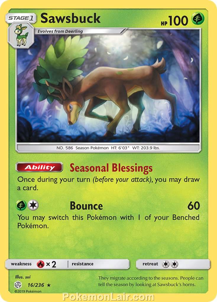 2019 Pokemon Trading Card Game Cosmic Eclipse Price List – 16 Sawsbuck