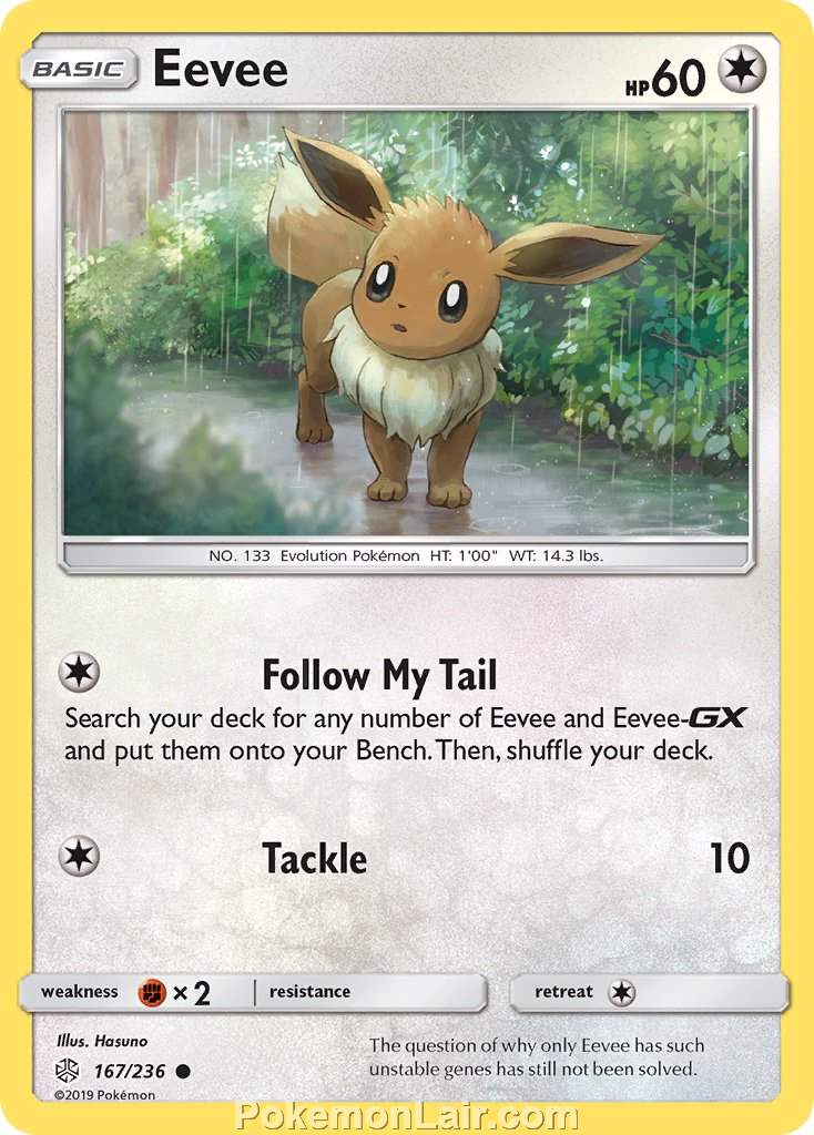 2019 Pokemon Trading Card Game Cosmic Eclipse Price List – 167 Eevee