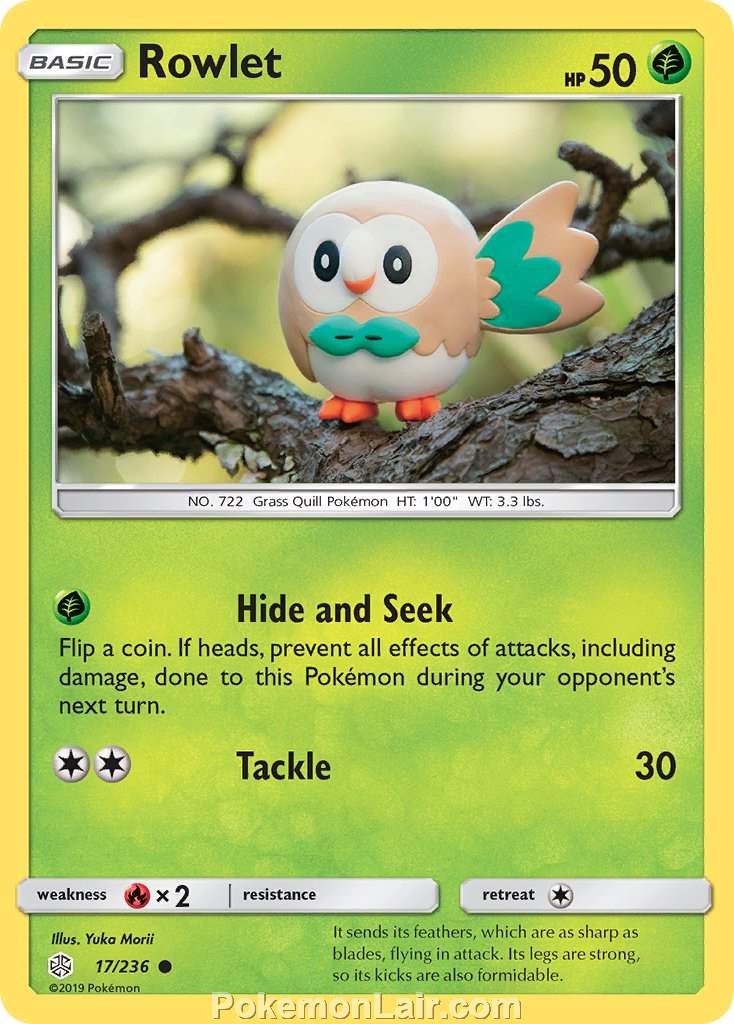 2019 Pokemon Trading Card Game Cosmic Eclipse Price List – 17 Rowlet
