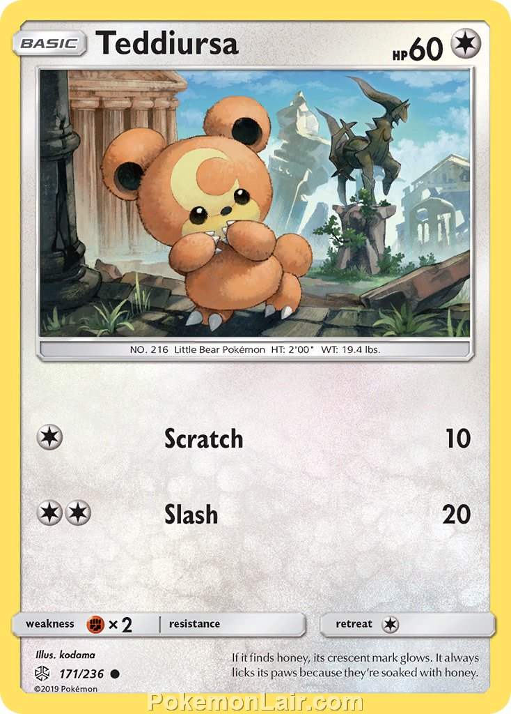 2019 Pokemon Trading Card Game Cosmic Eclipse Price List – 171 Teddiursa