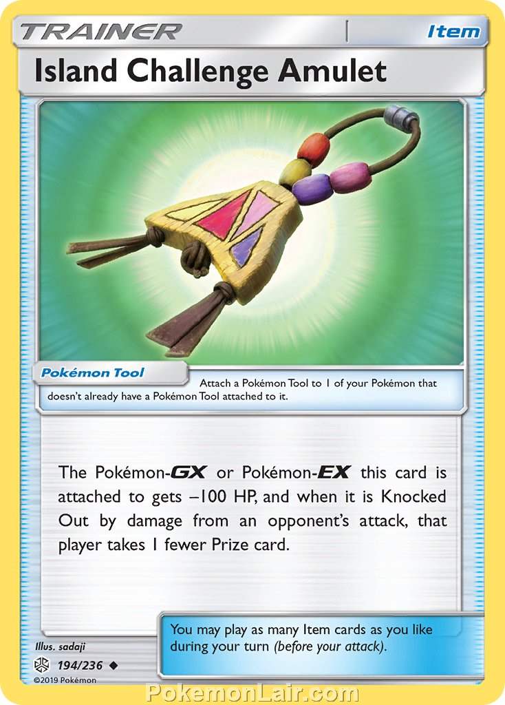 2019 Pokemon Trading Card Game Cosmic Eclipse Price List – 194 Island Challenge Amulet