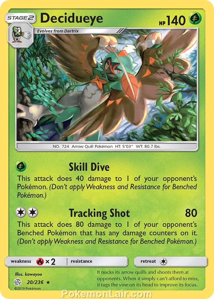 2019 Pokemon Trading Card Game Cosmic Eclipse Price List – 20 Decidueye