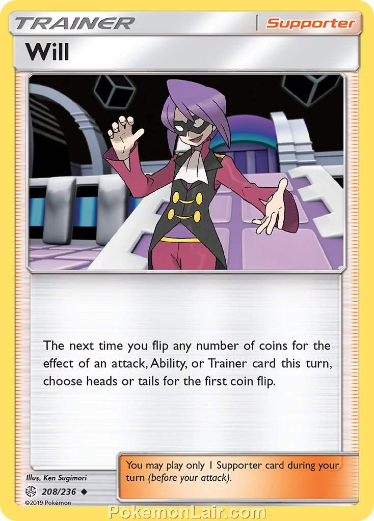 2019 Pokemon Trading Card Game Cosmic Eclipse Price List – 208 Will