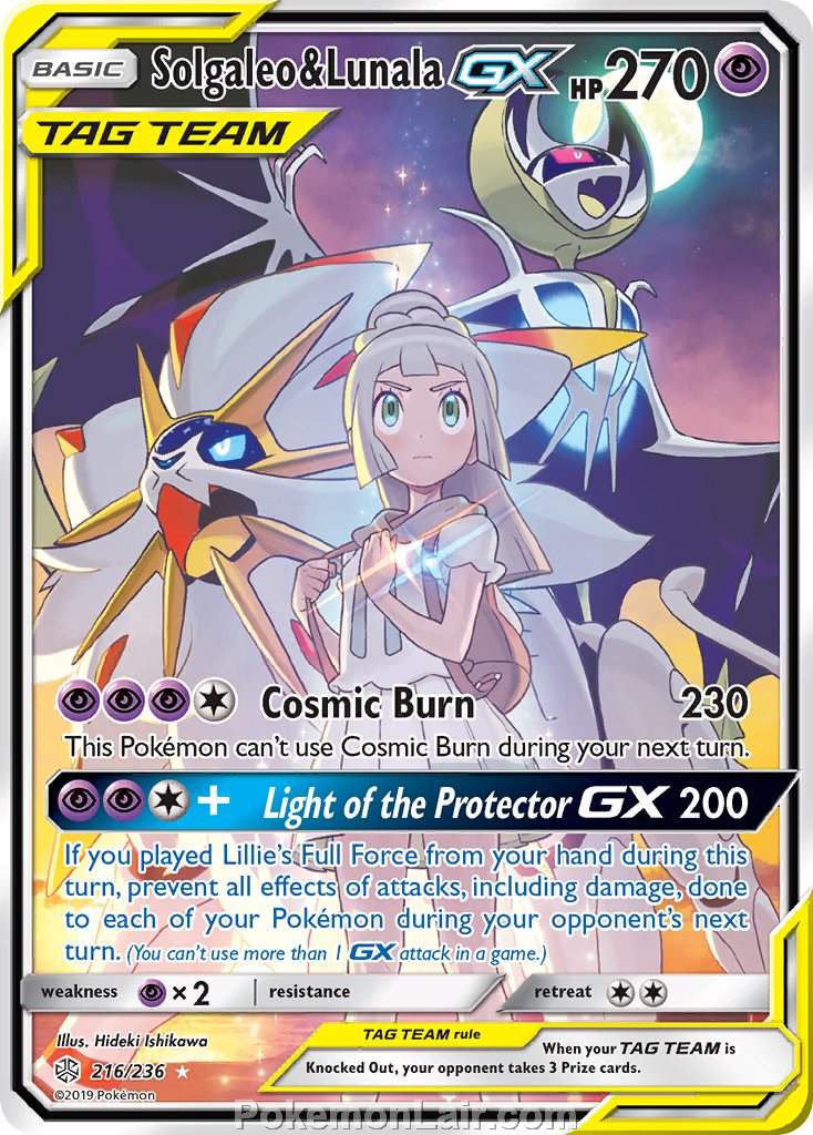 2019 Pokemon Trading Card Game Cosmic Eclipse Price List – 216 Solgaleo Lunala GX