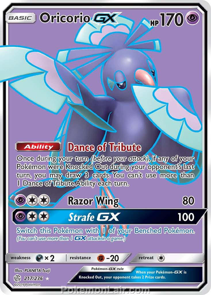 2019 Pokemon Trading Card Game Cosmic Eclipse Price List – 217 Oricorio GX