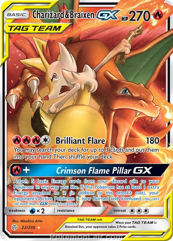 2019 Pokemon Trading Card Game Cosmic Eclipse Price List – 22 Charizard Braixen GX