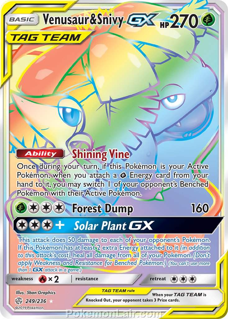 2019 Pokemon Trading Card Game Cosmic Eclipse Price List – 249 Venusaur Snivy GX