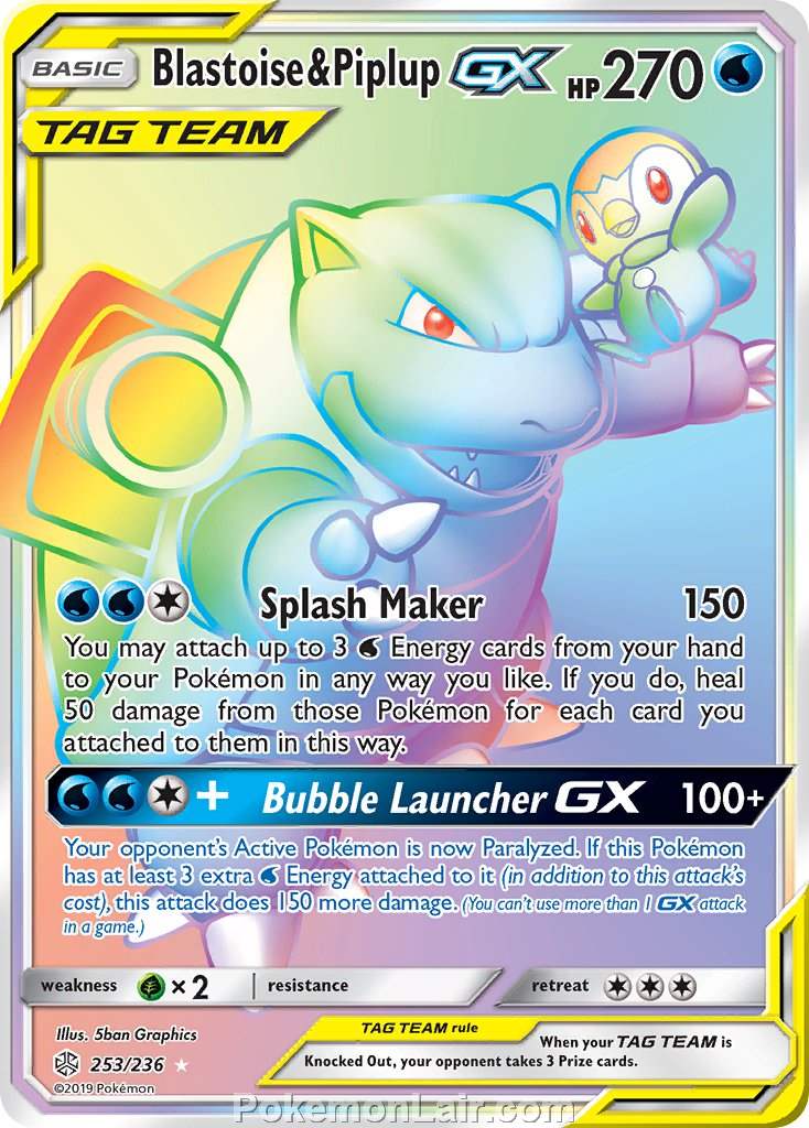 2019 Pokemon Trading Card Game Cosmic Eclipse Price List – 253 Blastoise Piplup GX