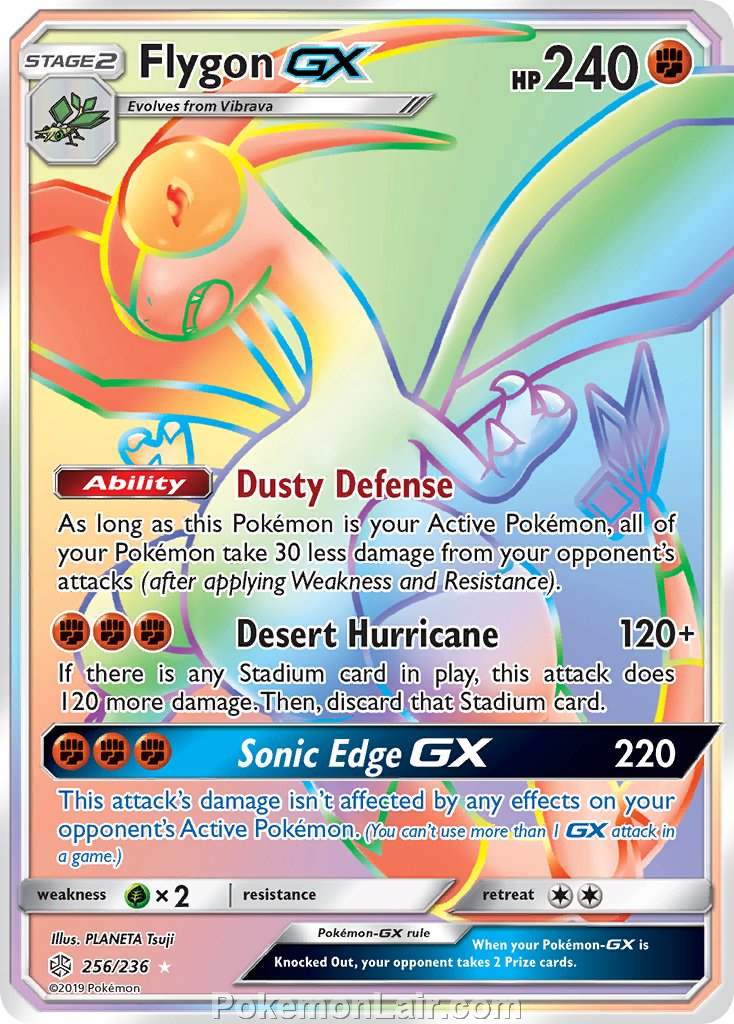 2019 Pokemon Trading Card Game Cosmic Eclipse Price List – 256 Flygon GX