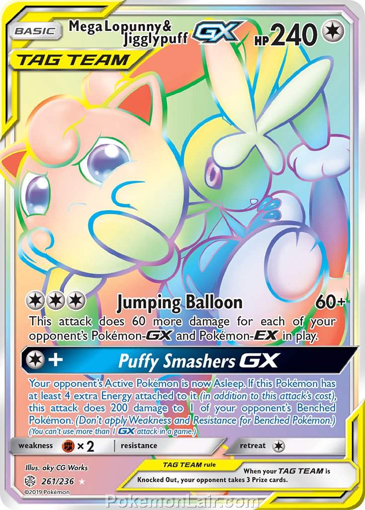 2019 Pokemon Trading Card Game Cosmic Eclipse Price List – 261 Mega Lopunny Jigglypuff GX