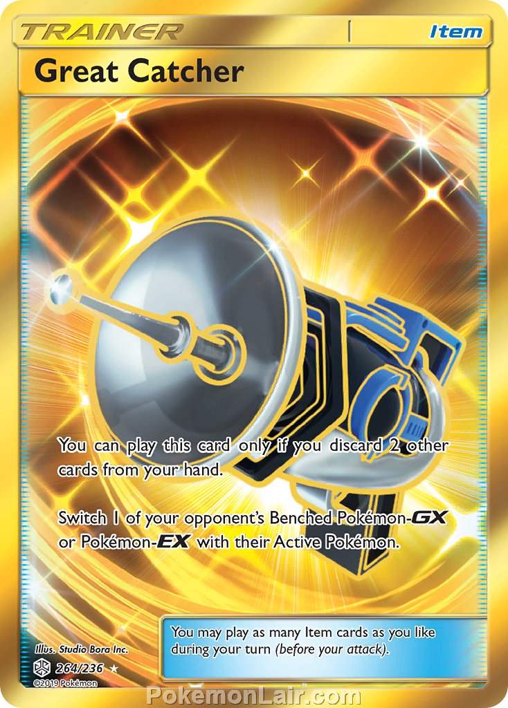 2019 Pokemon Trading Card Game Cosmic Eclipse Price List – 264 Great Catcher