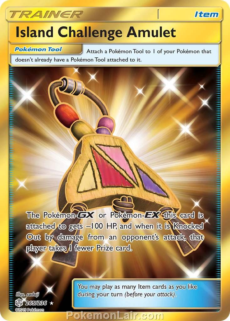 2019 Pokemon Trading Card Game Cosmic Eclipse Price List – 265 Island Challenge Amulet