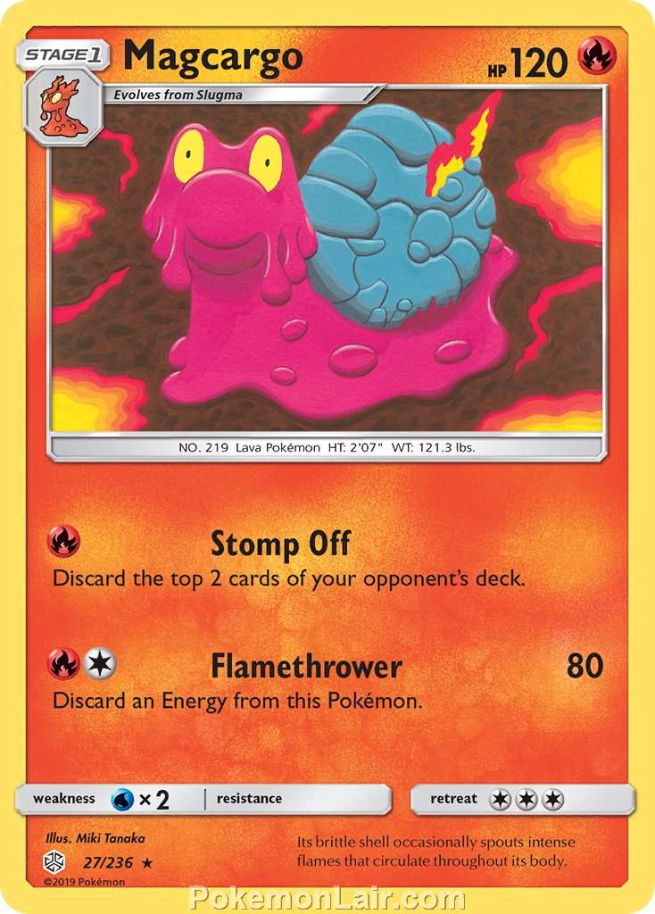 2019 Pokemon Trading Card Game Cosmic Eclipse Price List – 27 Magcargo