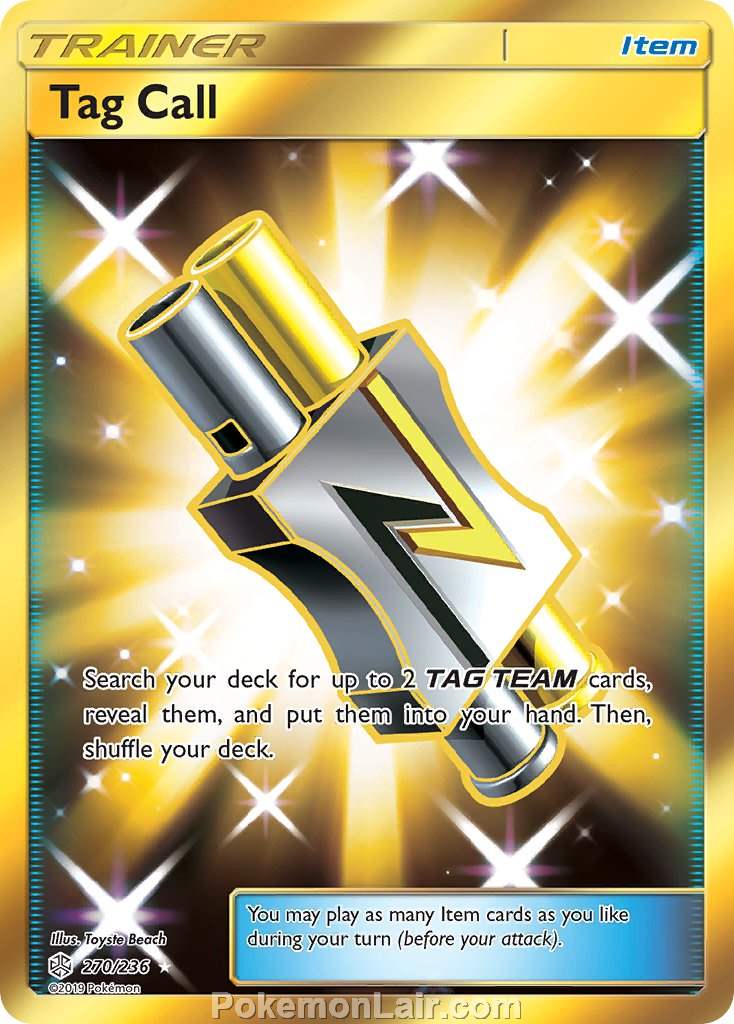 2019 Pokemon Trading Card Game Cosmic Eclipse Price List – 270 Tag Call