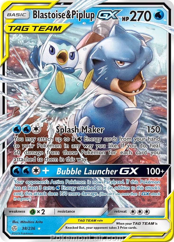 2019 Pokemon Trading Card Game Cosmic Eclipse Price List – 38 Blastoise Piplup GX