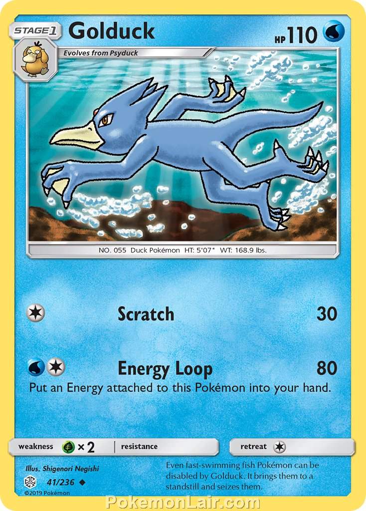 2019 Pokemon Trading Card Game Cosmic Eclipse Price List – 41 Golduck