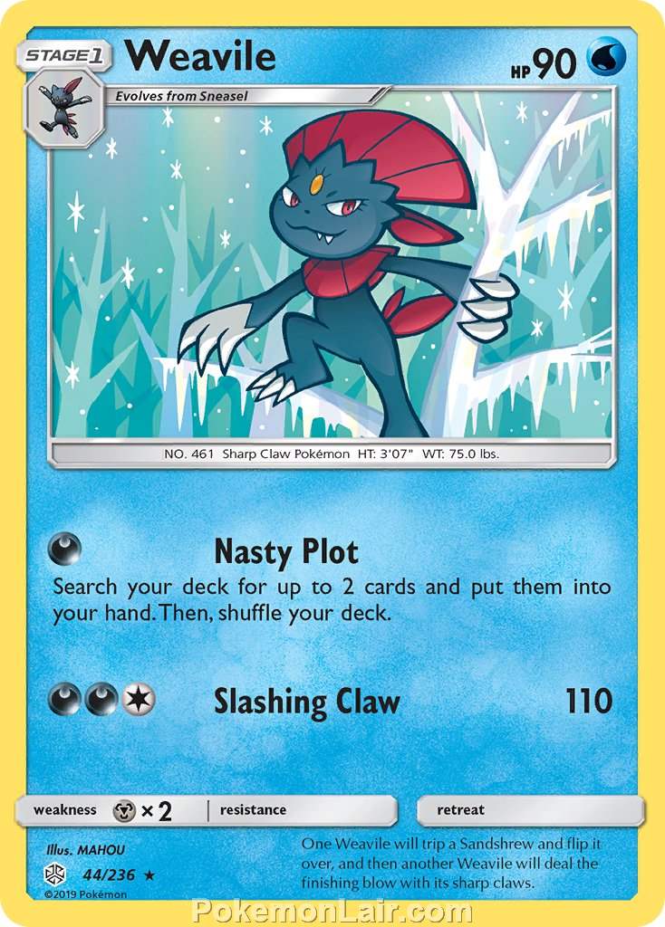 2019 Pokemon Trading Card Game Cosmic Eclipse Price List – 44 Weavile