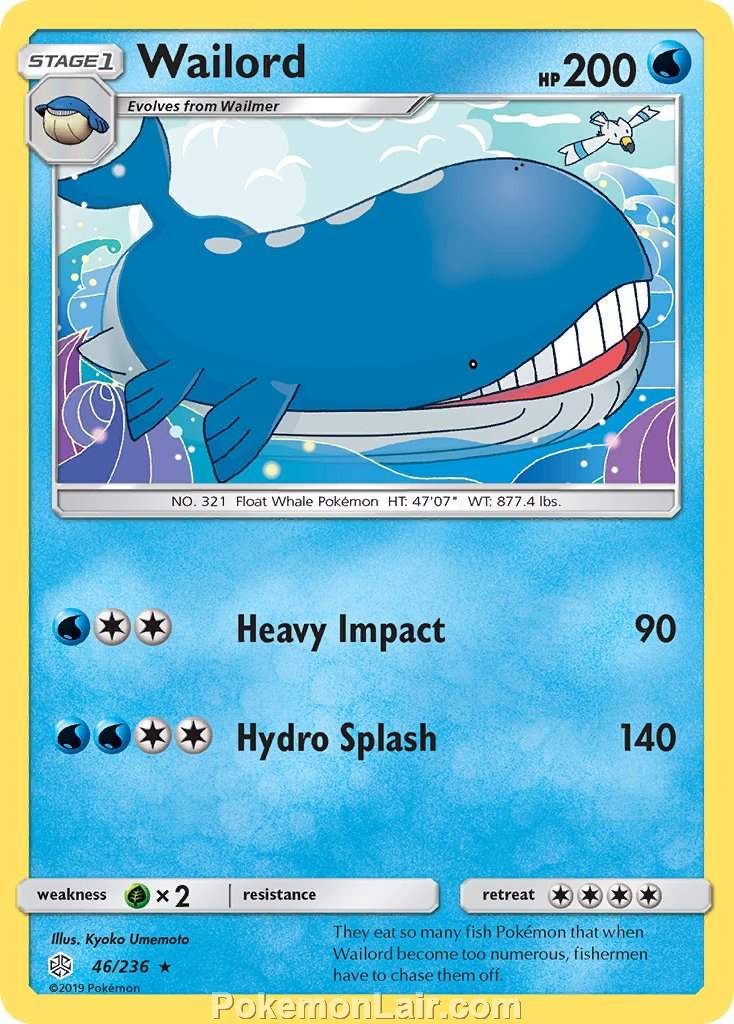 2019 Pokemon Trading Card Game Cosmic Eclipse Price List – 46 Wailord