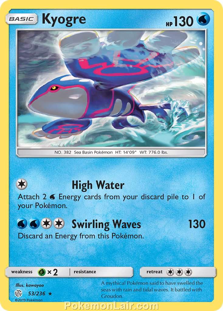2019 Pokemon Trading Card Game Cosmic Eclipse Price List – 53 Kyogre