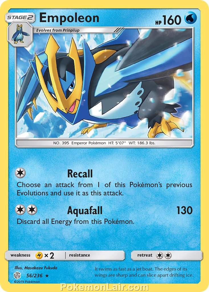 2019 Pokemon Trading Card Game Cosmic Eclipse Price List – 56 Empoleon