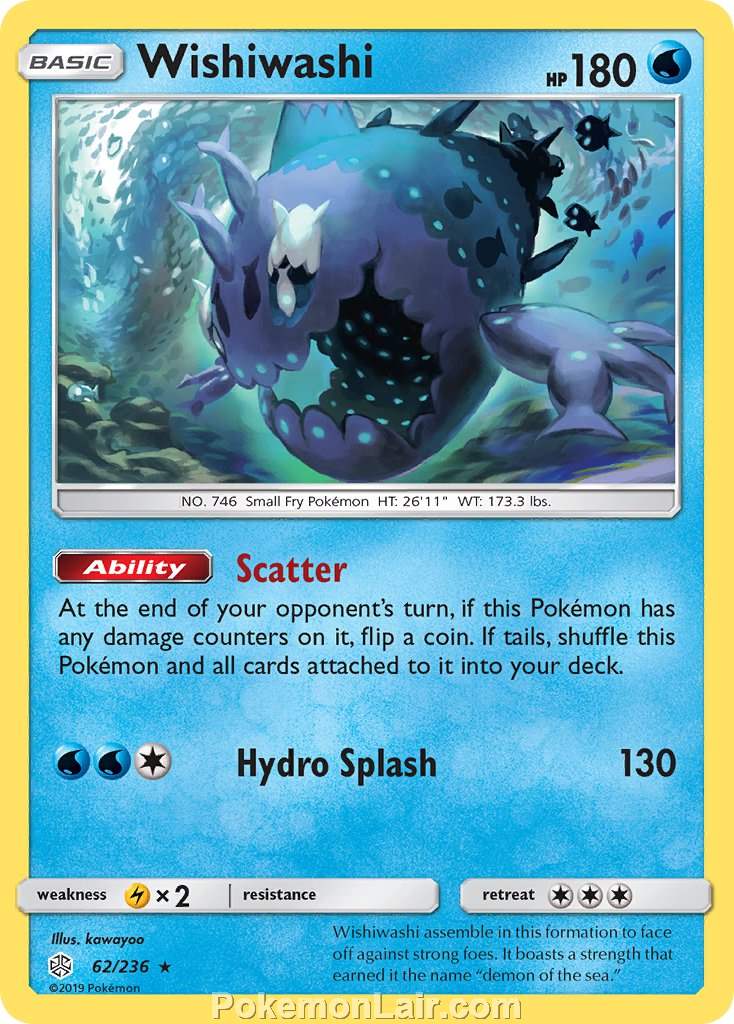 2019 Pokemon Trading Card Game Cosmic Eclipse Price List – 62 Wishiwashi