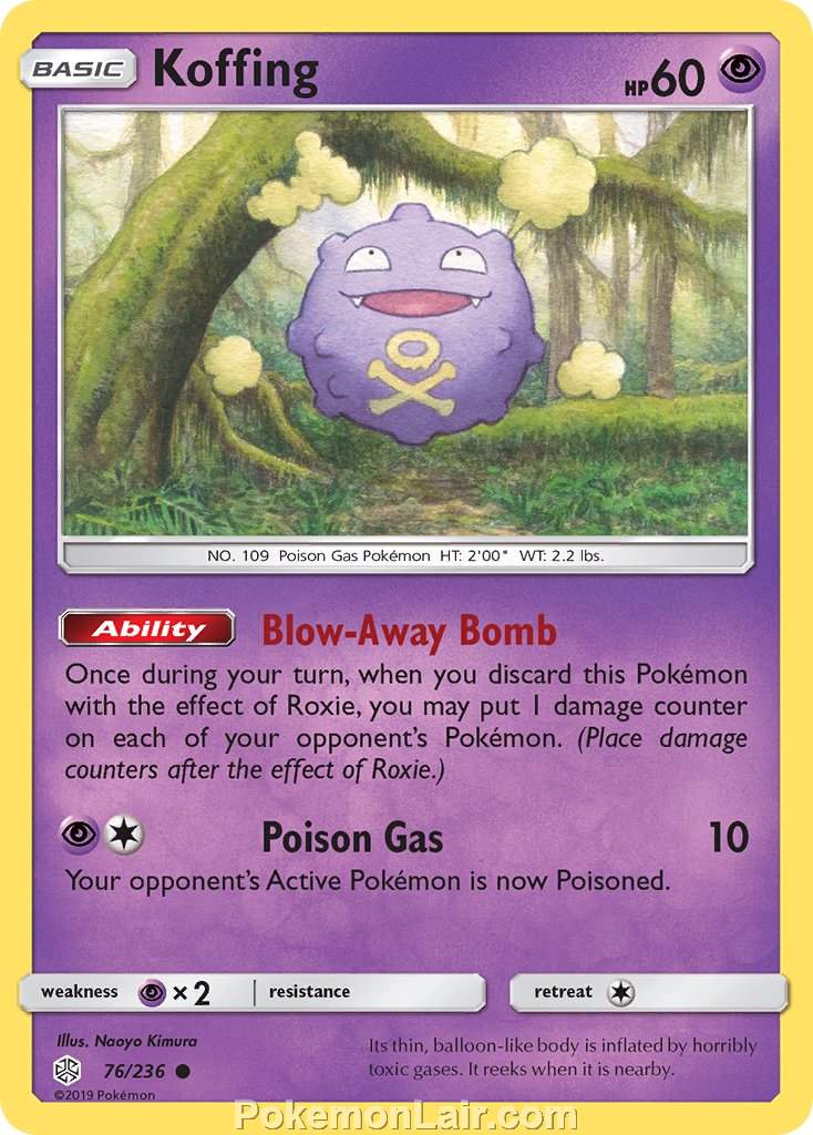 2019 Pokemon Trading Card Game Cosmic Eclipse Price List – 76 Koffing