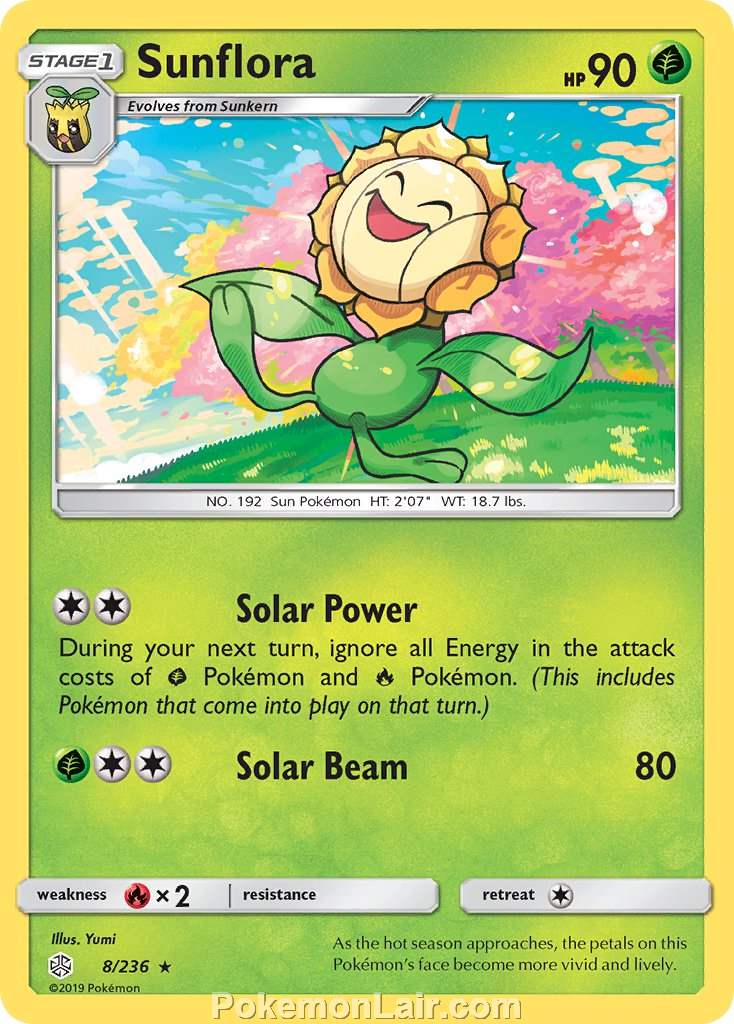2019 Pokemon Trading Card Game Cosmic Eclipse Price List – 8 Sunflora