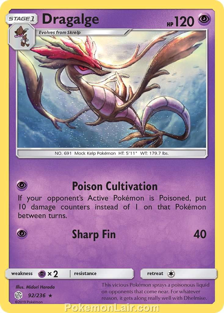 2019 Pokemon Trading Card Game Cosmic Eclipse Price List – 92 Dragalge