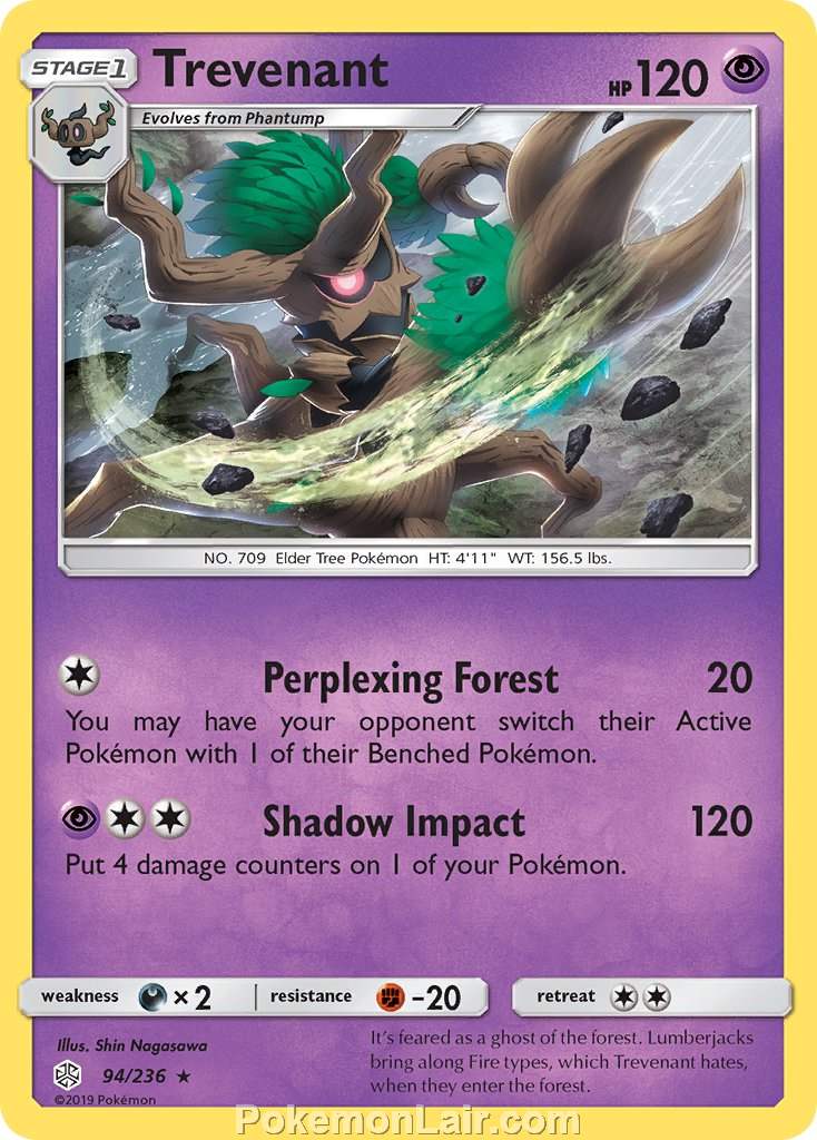 2019 Pokemon Trading Card Game Cosmic Eclipse Price List – 94 Trevenant