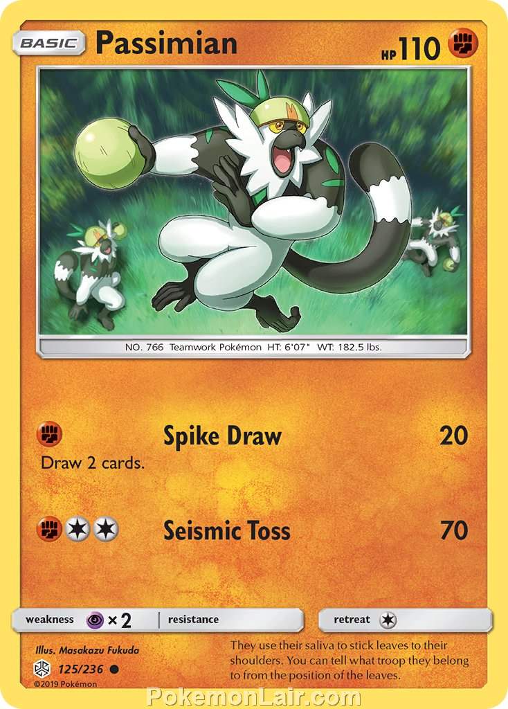 2019 Pokemon Trading Card Game Cosmic Eclipse Set – 125 Passimian