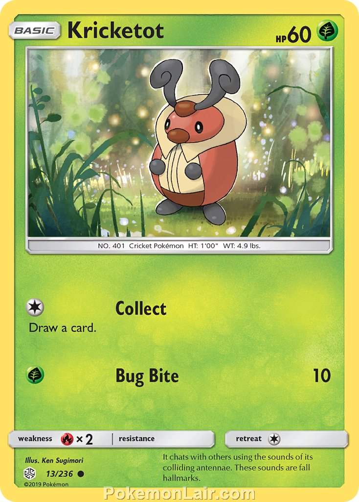2019 Pokemon Trading Card Game Cosmic Eclipse Set – 13 Kricketot