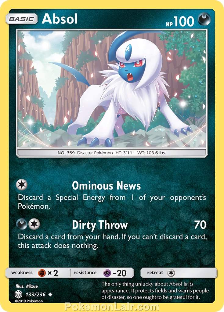 2019 Pokemon Trading Card Game Cosmic Eclipse Set – 133 Absol