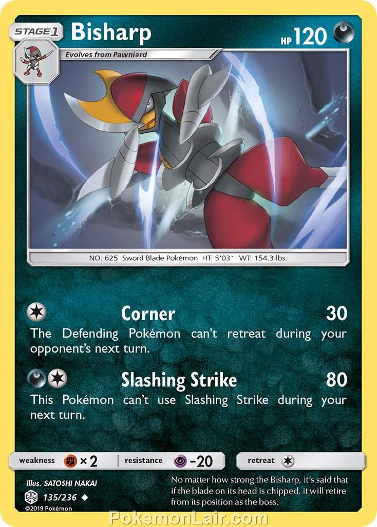 2019 Pokemon Trading Card Game Cosmic Eclipse Set – 135 Bisharp