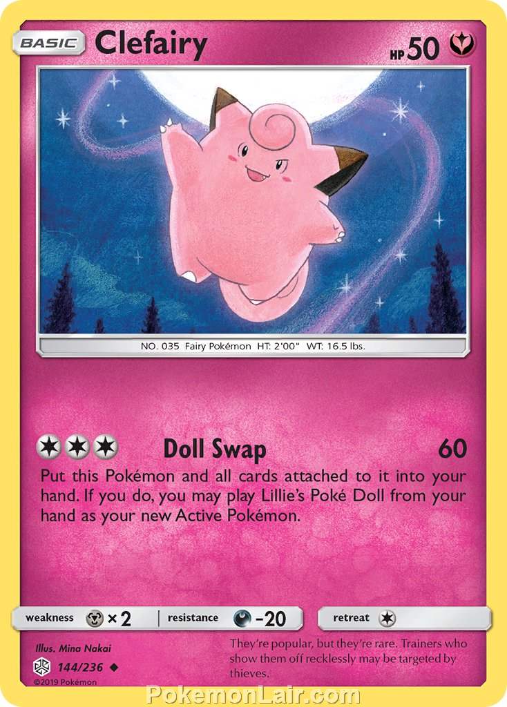 2019 Pokemon Trading Card Game Cosmic Eclipse Set – 144 Clefairy