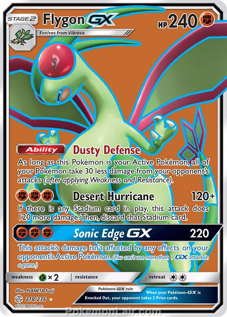 2019 Pokemon Trading Card Game Cosmic Eclipse Set – 218 Flygon GX