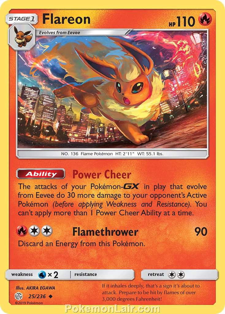 2019 Pokemon Trading Card Game Cosmic Eclipse Set – 25 Flareon