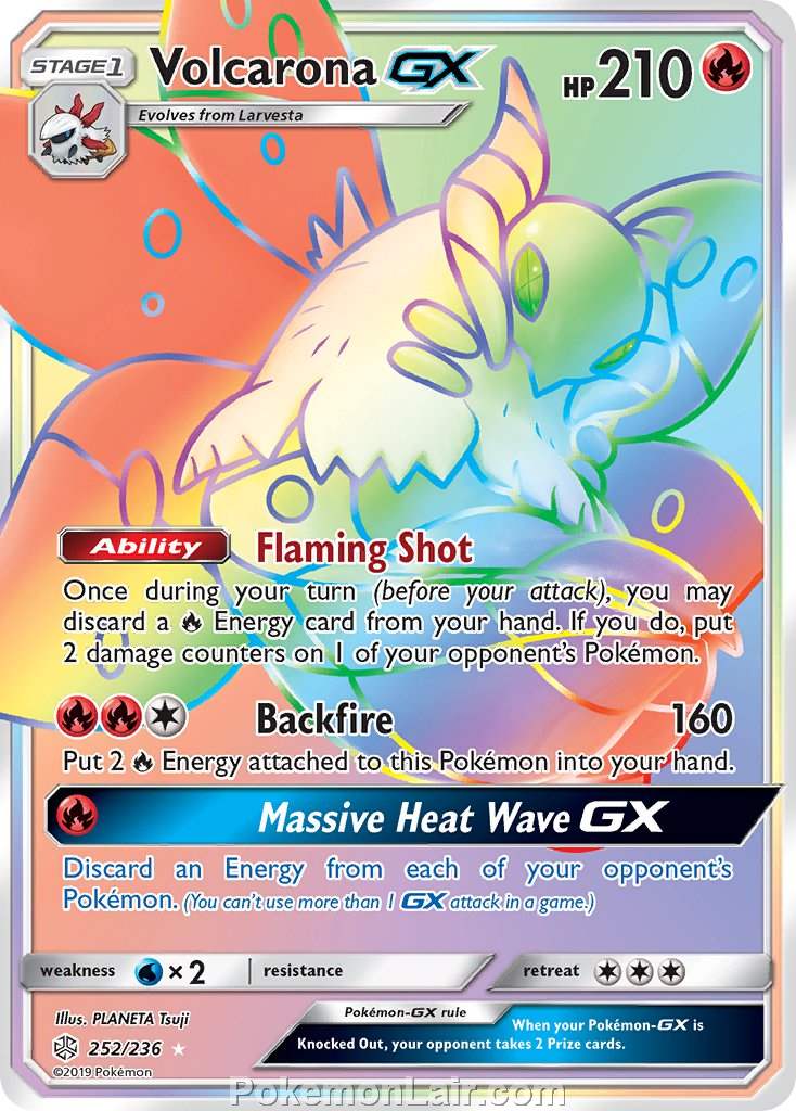 2019 Pokemon Trading Card Game Cosmic Eclipse Set – 252 Volcarona GX