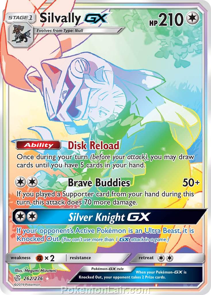 2019 Pokemon Trading Card Game Cosmic Eclipse Set – 262 Silvally GX