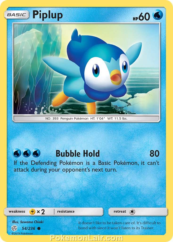 2019 Pokemon Trading Card Game Cosmic Eclipse Set – 54 Piplup