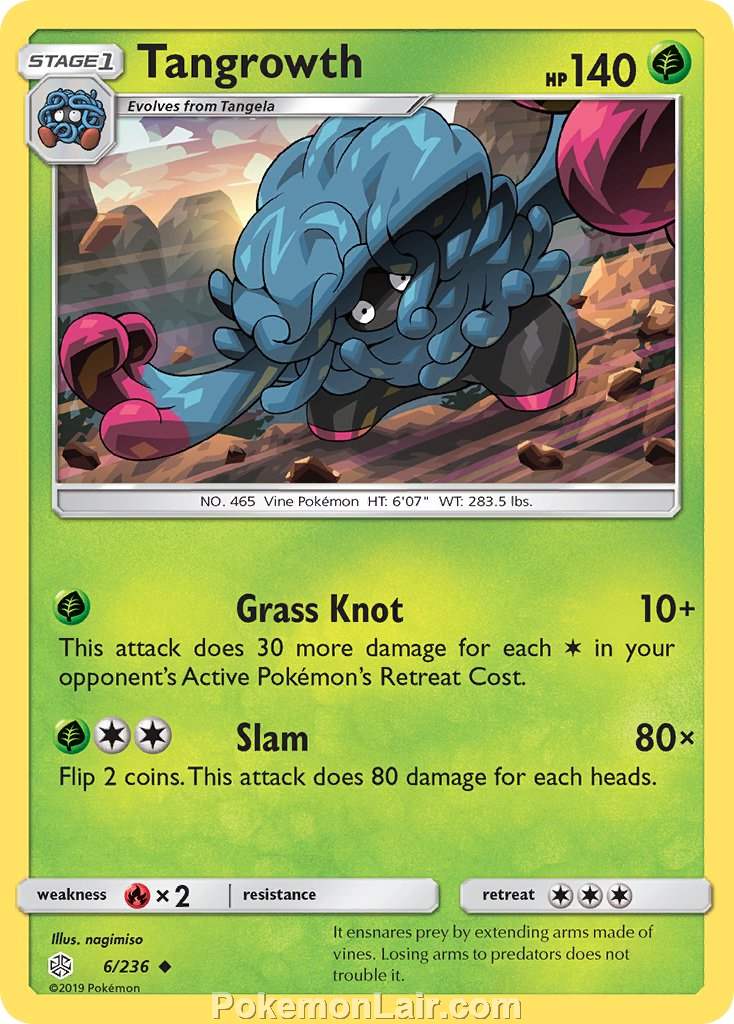 2019 Pokemon Trading Card Game Cosmic Eclipse Set – 6 Tangrowth