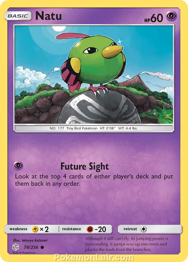 2019 Pokemon Trading Card Game Cosmic Eclipse Set – 78 Natu