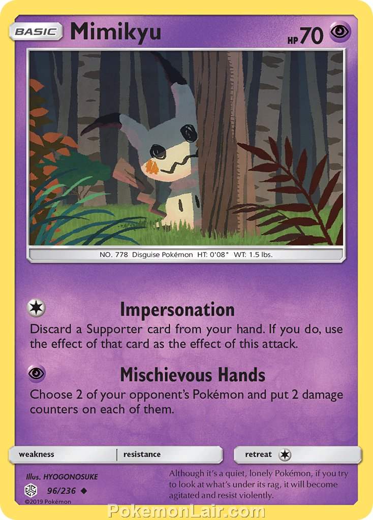 2019 Pokemon Trading Card Game Cosmic Eclipse Set – 96 Mimikyu