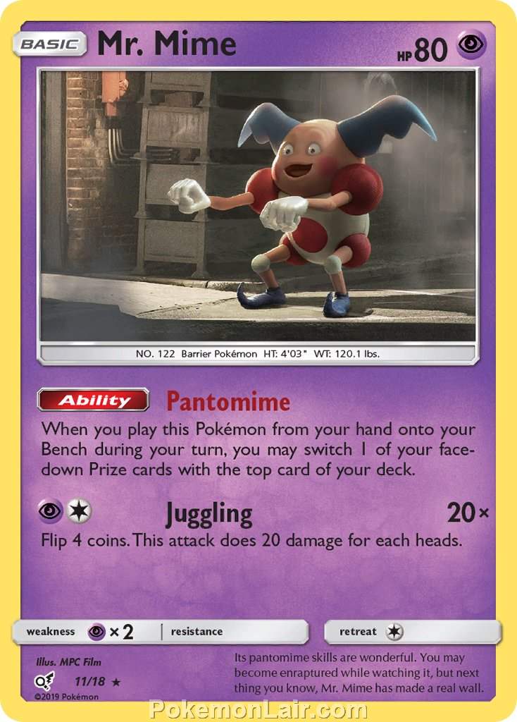 2019 Pokemon Trading Card Game Detective Pikachu Price List – 11 Mr. Mime