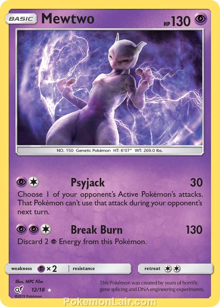 2019 Pokemon Trading Card Game Detective Pikachu Price List – 12 Mewtwo