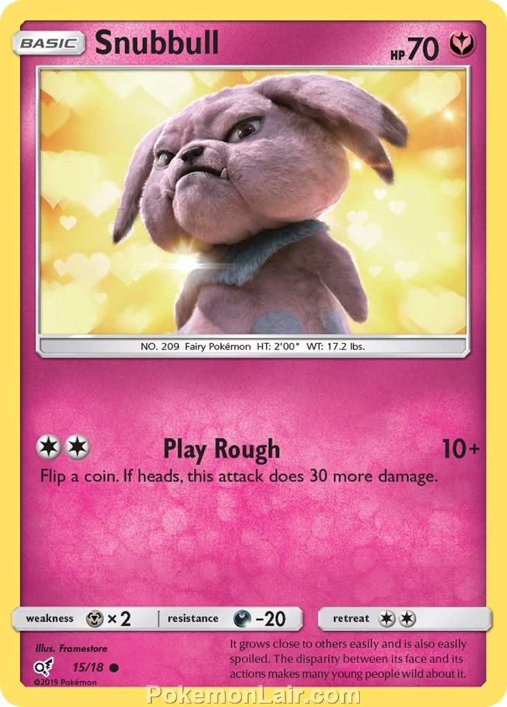 2019 Pokemon Trading Card Game Detective Pikachu Set – 15 Snubbull